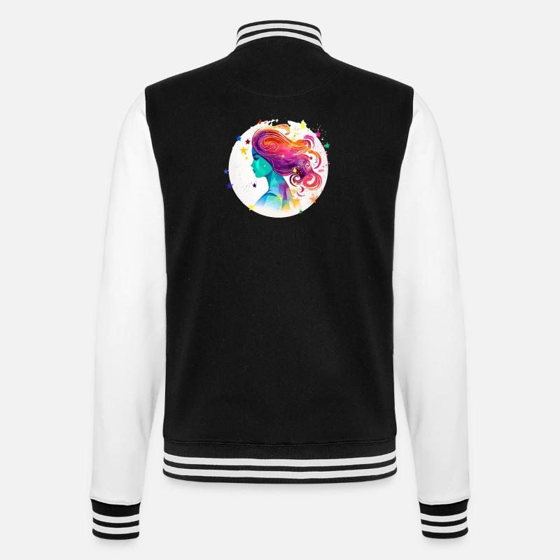 Amo Wassermann - College-Sweatjacke - Schwarz/Weiß