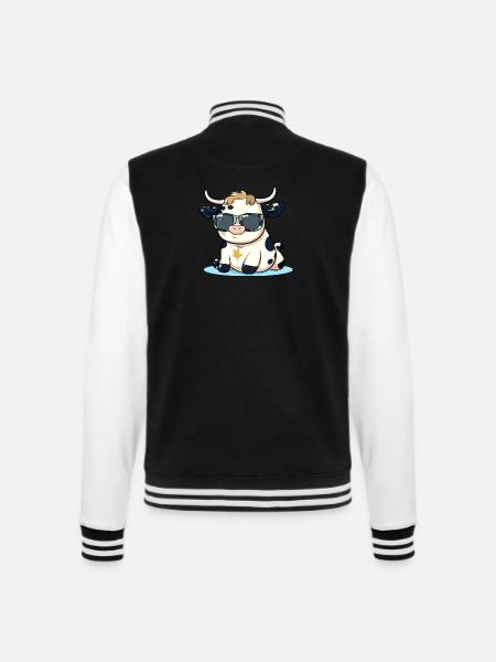 Lola die Kuh - College-Sweatjacke - Schwarz/Weiß