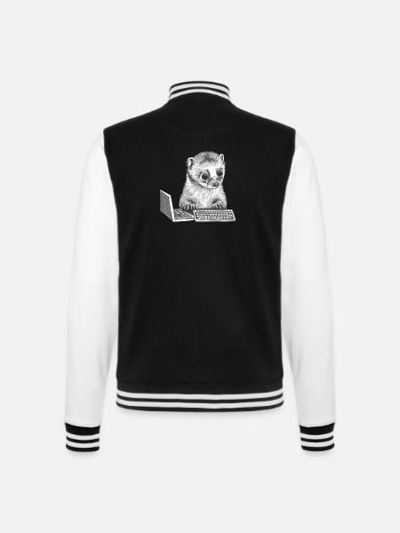 CUTE GEEK FERRET - College Sweat Jacket - black/white