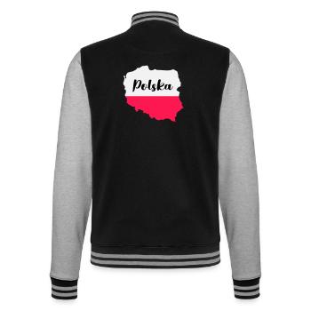Poland Polska - College Sweat Jacket - black/heather grey - Back - Marisol (170cm)