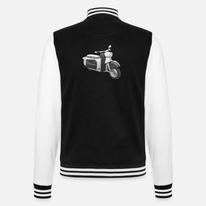 Motorroller Troll IWL Ludwigsfelde DDR Oldtimer - College-Sweatjacke - Schwarz/Weiß