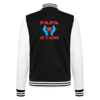 PAPA JE T'AIME - Veste Teddy - noir/blanc - Dos - Marisol (170cm)