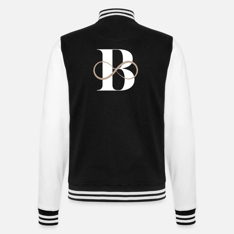 Unendlicher Buchstabe b - College-Sweatjacke - Schwarz/Weiß