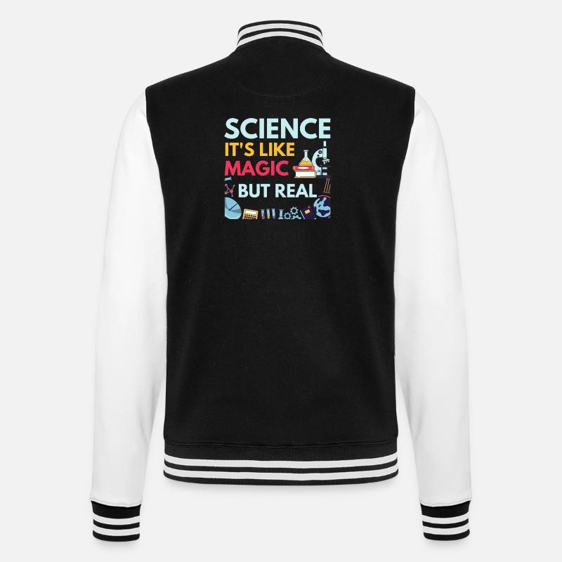 science it's like magic but real - College Sweat Jacket - black/white