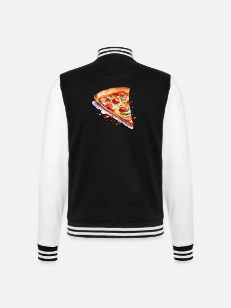 pizza - College-Sweatjacke - Schwarz/Weiß
