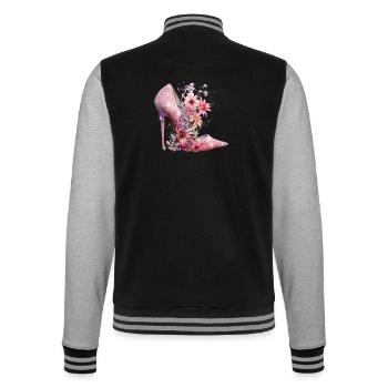 High Heel Lover Glitter Shoes Women's Gift - College Sweat Jacket - black/heather grey - Back - Marisol (170cm)