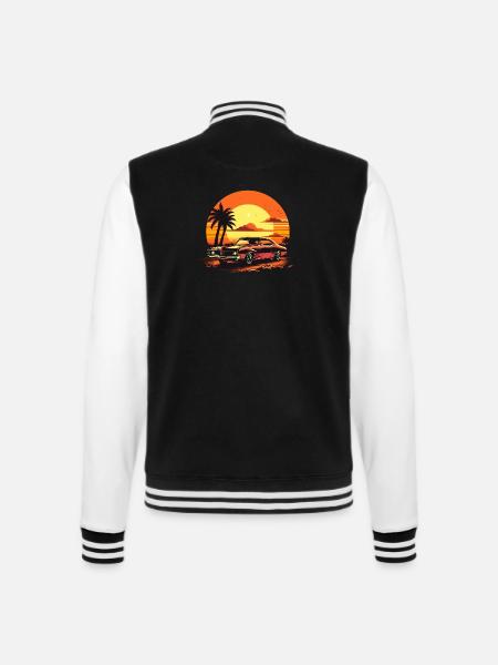Classic Car Muscle-Car Retro Vintage - College-Sweatjacke - Schwarz/Weiß
