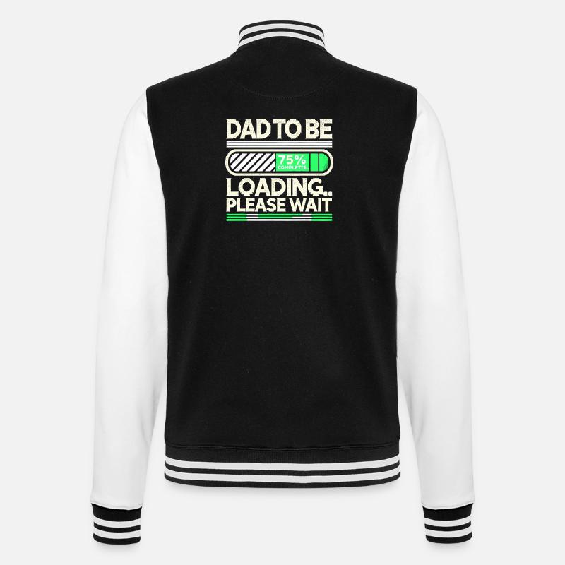Papa wird geladen Bitte warten - College-Sweatjacke - Schwarz/Weiß