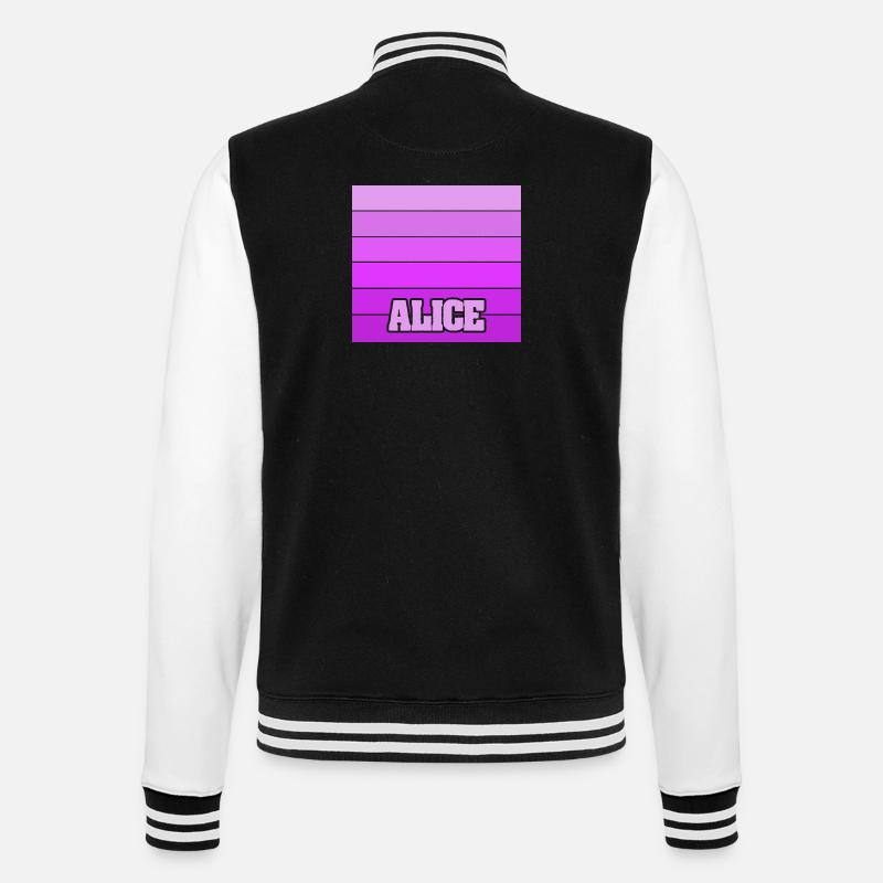 Gift for Alice - College Sweat Jacket - black/white