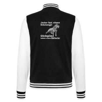 Schutzengel Rottweiler W - College-Sweatjacke - Schwarz/Weiß - Hinten - Marisol (170cm)