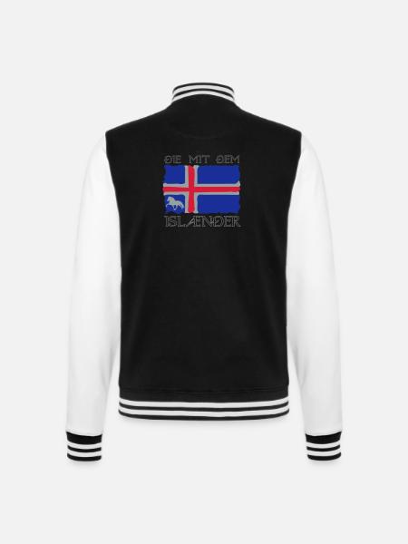 Die mit dem Isländer - College-Sweatjacke - Schwarz/Weiß