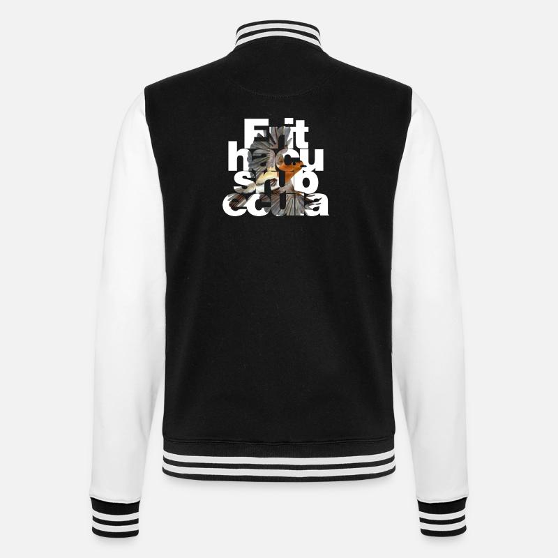 Erithacus rubecula - Robin - College Sweat Jacket - black/white