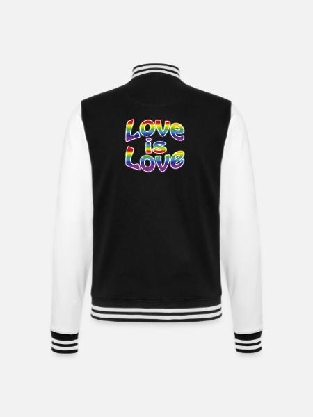 Love is Love - College-Sweatjacke - Schwarz/Weiß