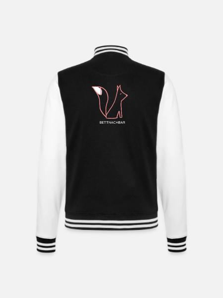 Bettnachbar Fuchs links - College-Sweatjacke - Schwarz/Weiß