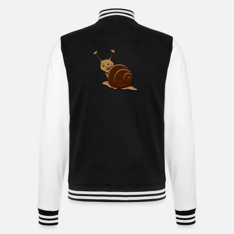 Escargot drôle clin d’oeil - Veste Teddy - noir/blanc