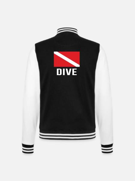 Diver Tauchen Scuba Tauchen Taucher Fahne Dive - College-Sweatjacke - Schwarz/Weiß