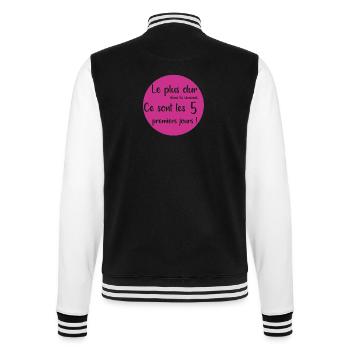 Le plus dur c'est les 5 premiers jours - Veste Teddy - noir/blanc - Dos - Marisol (170cm)