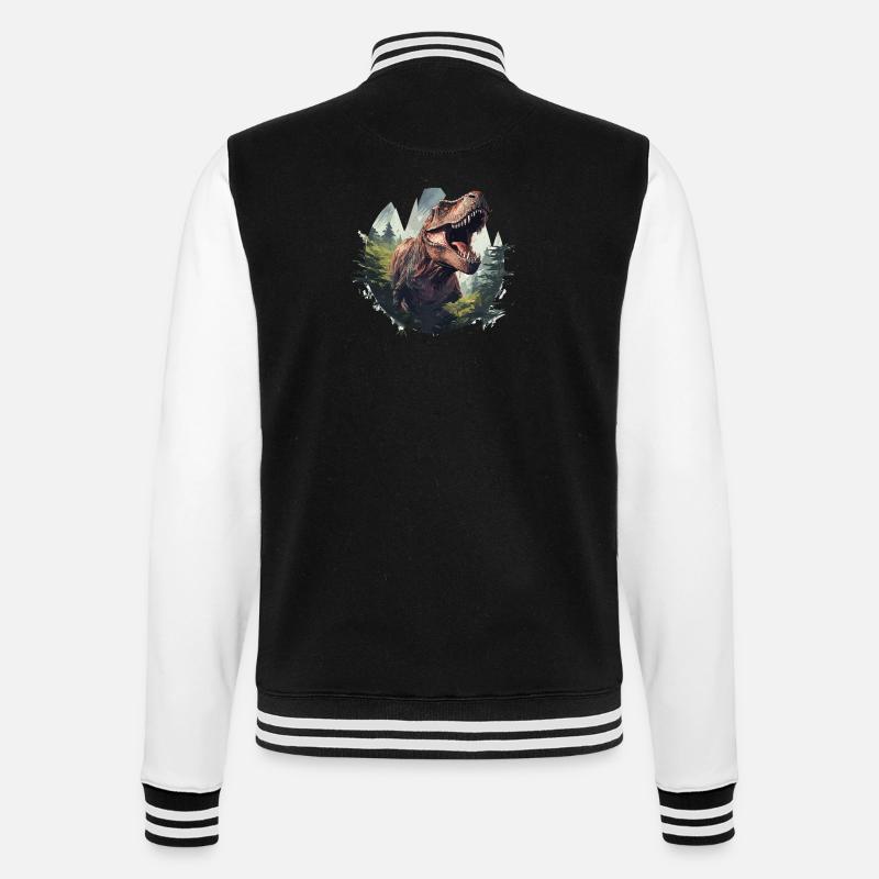T-Rex - College Sweat Jacket - black/white