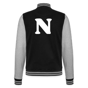 Buchstabe n - College-Sweatjacke - Schwarz/Grau meliert - Hinten - Marisol (170cm)