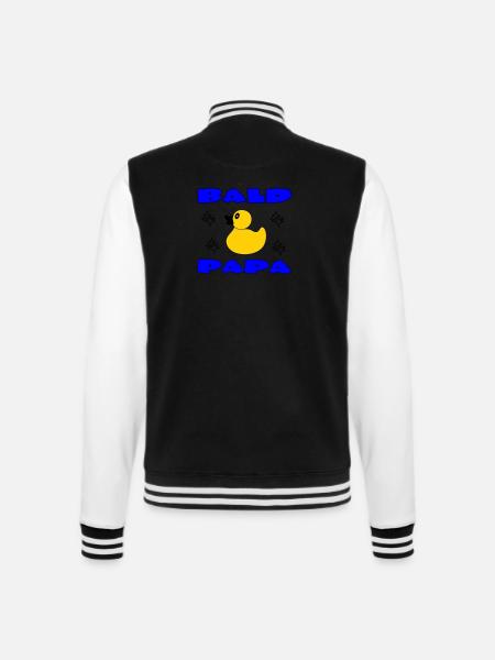 BALD PAPA - College Sweat Jacket - black/white