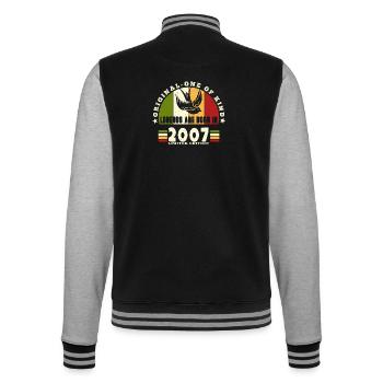 2007 Vintage Geburtstag Legende Geschenk - College-Sweatjacke - Schwarz/Grau meliert - Hinten - Marisol (170cm)