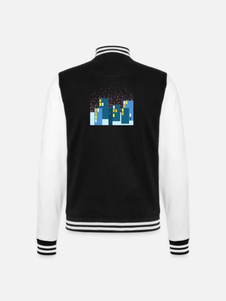 Zuhause daheim - College-Sweatjacke - Schwarz/Weiß