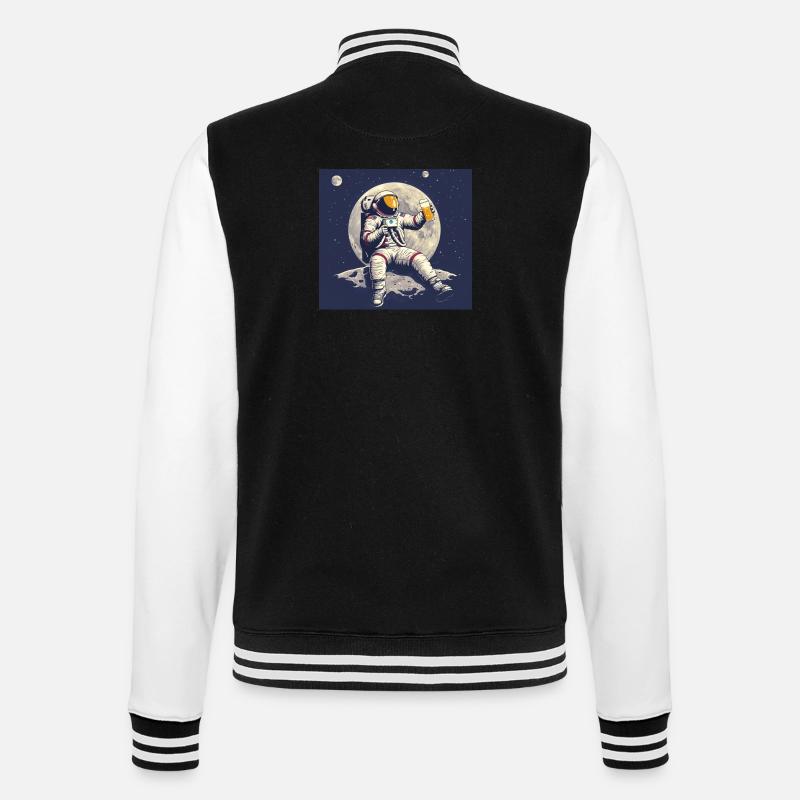 ASTRONAUT BEACH BEER - College Sweat Jacket - black/white