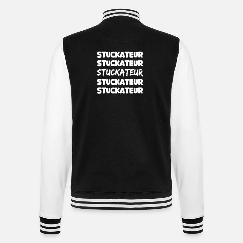 Gift for plasterer - College Sweat Jacket - black/white