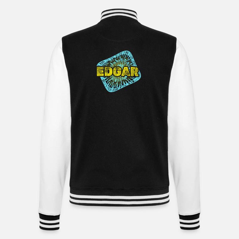 Edgar - College-Sweatjacke - Schwarz/Weiß