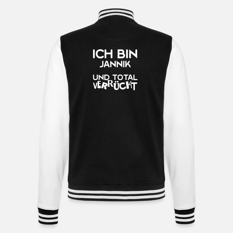 First name Jannik - College Sweat Jacket - black/white