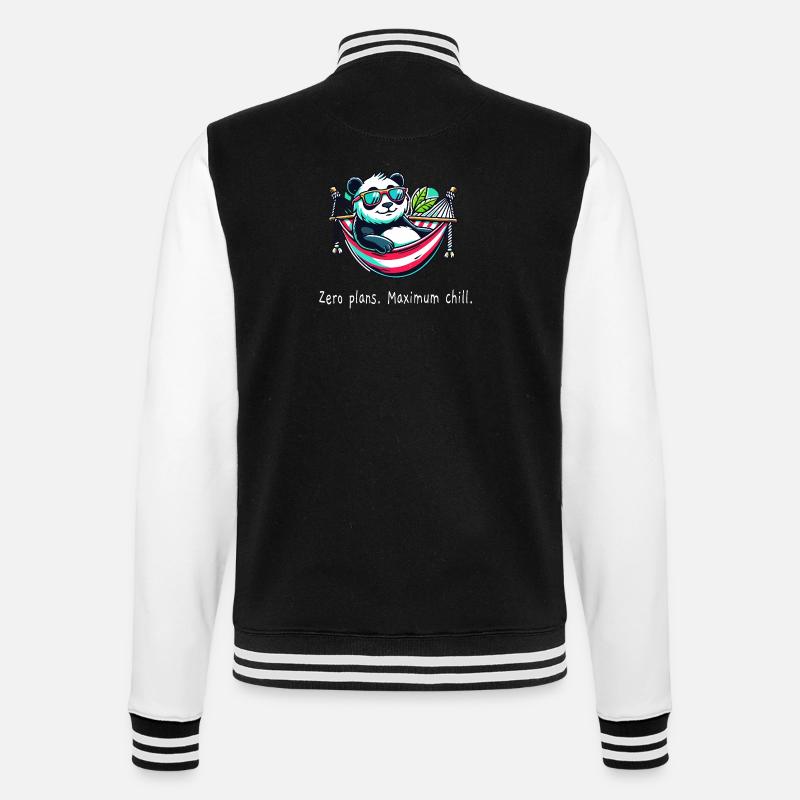 Panda Zero Plans - College-Sweatjacke - Schwarz/Weiß