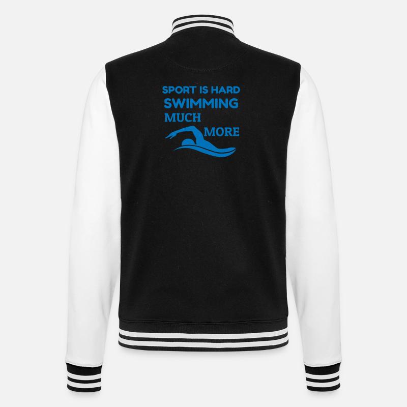 Nageur passionné - Le sport est une citation difficile - Veste Teddy - noir/blanc