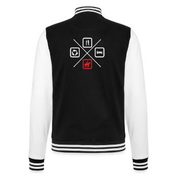 The life cycle of a rider, rider, riding - College Sweat Jacket - black/white - Back - Marisol (170cm)