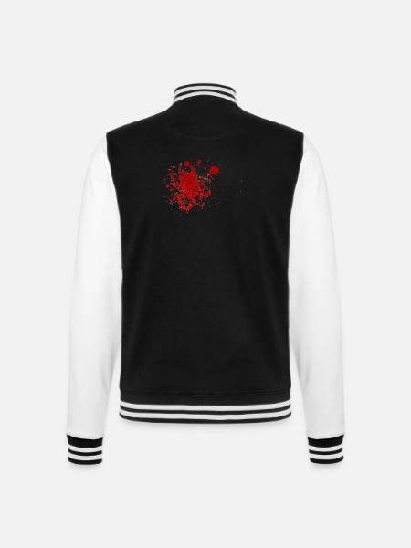 Blut Blood - College-Sweatjacke - Schwarz/Weiß