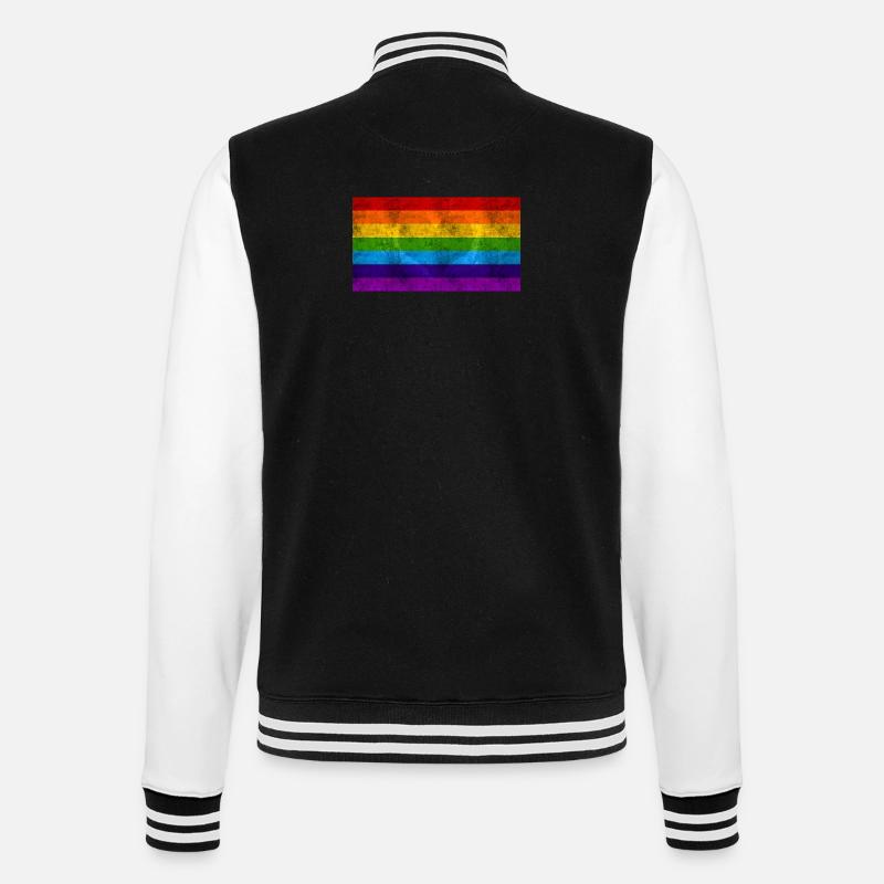 drapeau arc en ciel - Veste Teddy - noir/blanc