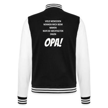 Die wichtigsten sagen Opa I Enkelkinder Geschenk - College-Sweatjacke - Schwarz/Weiß - Hinten - Marisol (170cm)