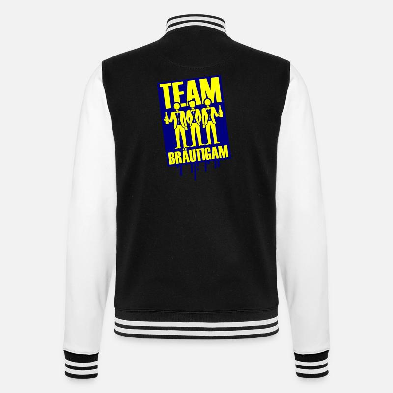 Team Bräutigam Polterhochzeit - College-Sweatjacke - Schwarz/Weiß
