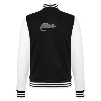 Katzen-Mama - College-Sweatjacke - Schwarz/Weiß - Hinten - Marisol (170cm)