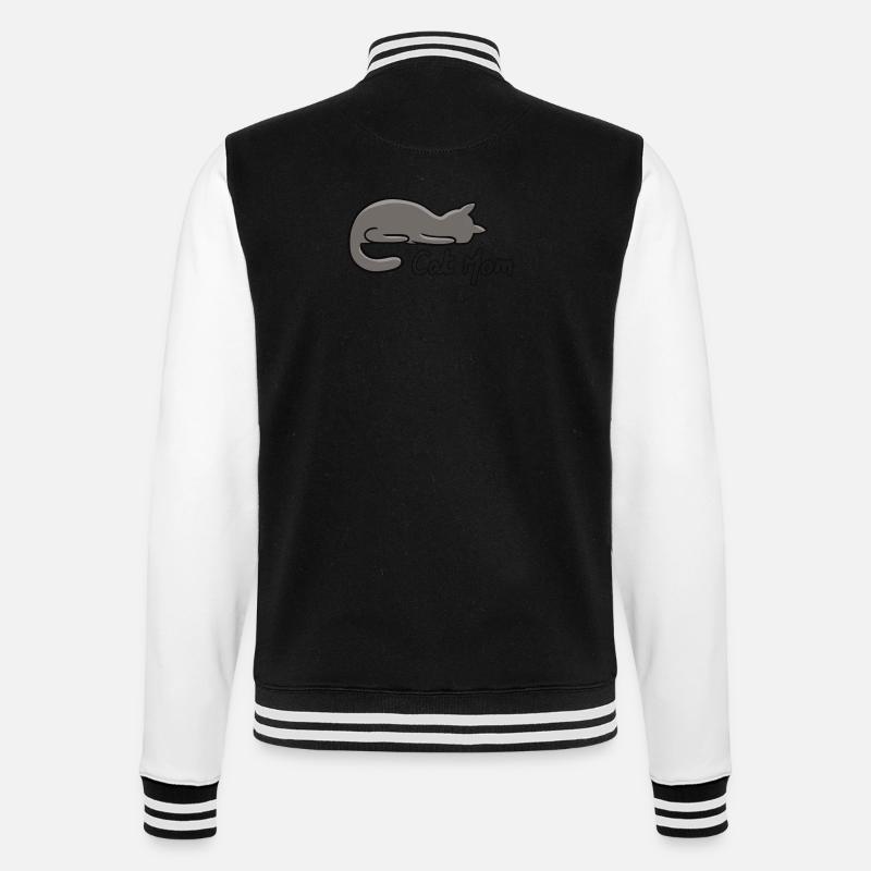 Katzen-Mama - College-Sweatjacke - Schwarz/Weiß