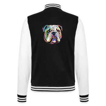 Porträt einer schönen Bulldogge - College-Sweatjacke - Schwarz/Weiß - Hinten - Marisol (170cm)