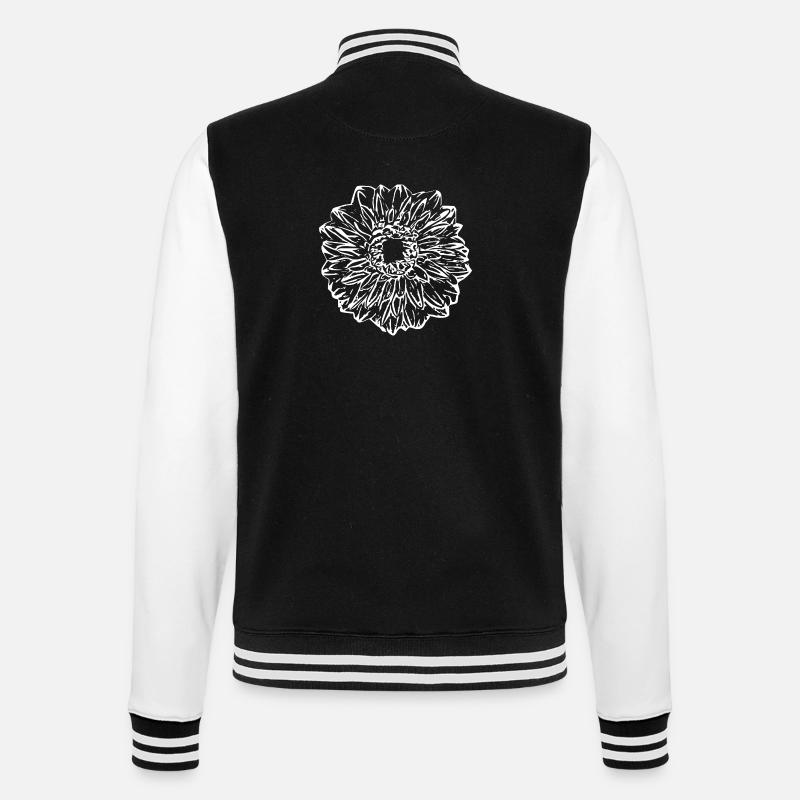 Fleur, Blanc, Fleur Blanche - Veste Teddy - noir/blanc