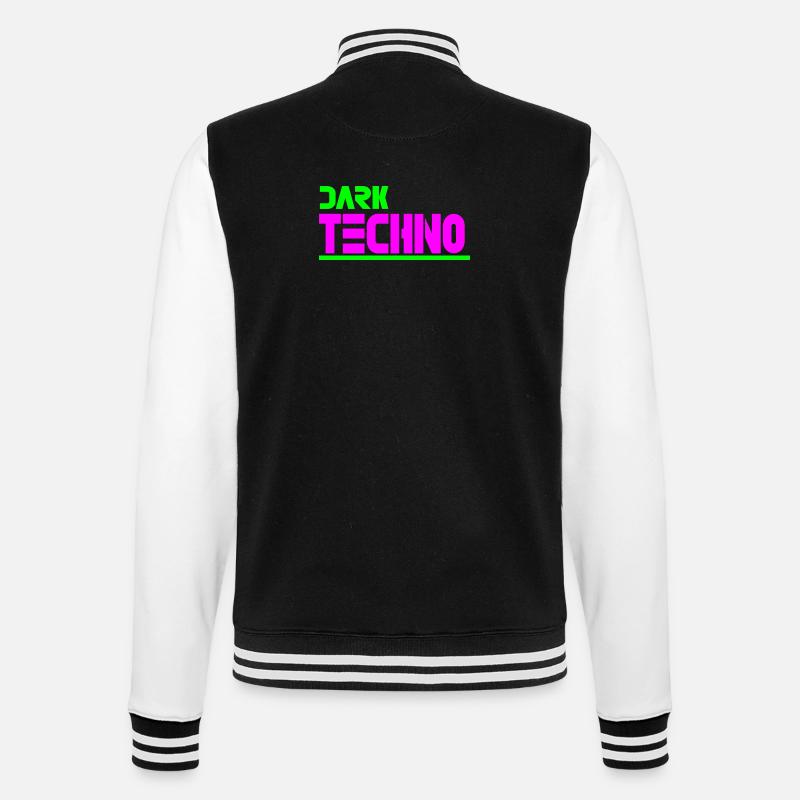 Düsterer Techno - College-Sweatjacke - Schwarz/Weiß