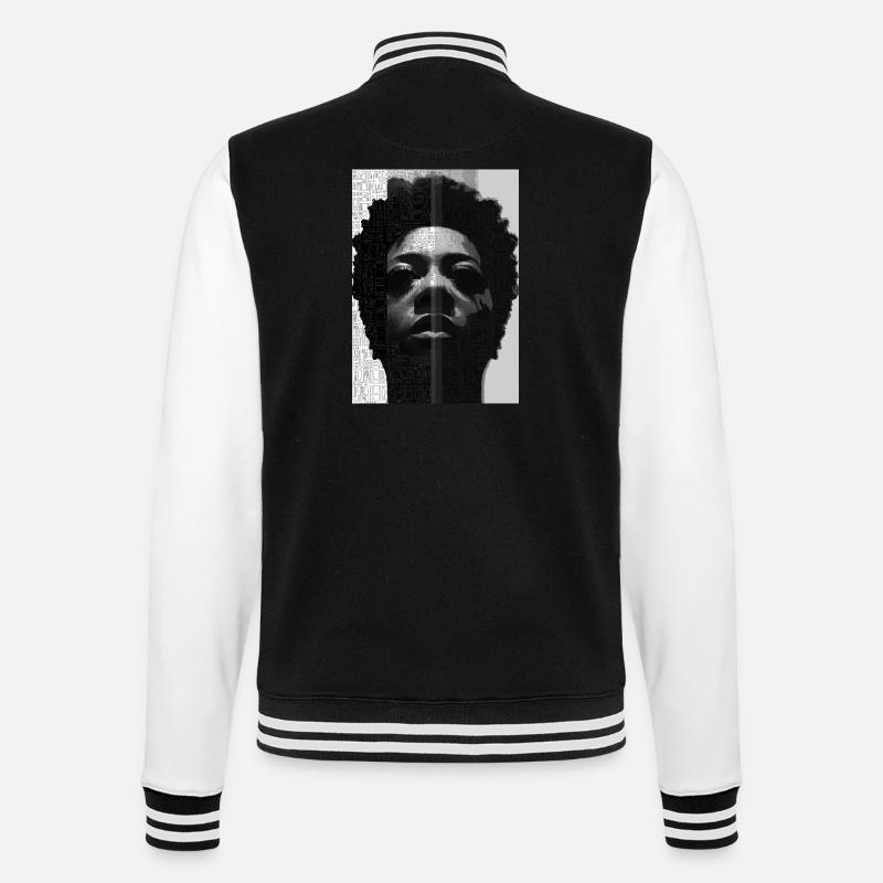 Afro Mädchen - College-Sweatjacke - Schwarz/Weiß