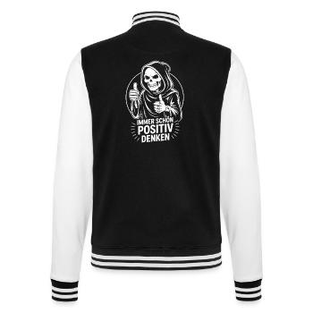 Immer schön positiv Skull Reaper Daumen hoch - College-Sweatjacke - Schwarz/Weiß - Hinten - Marisol (170cm)