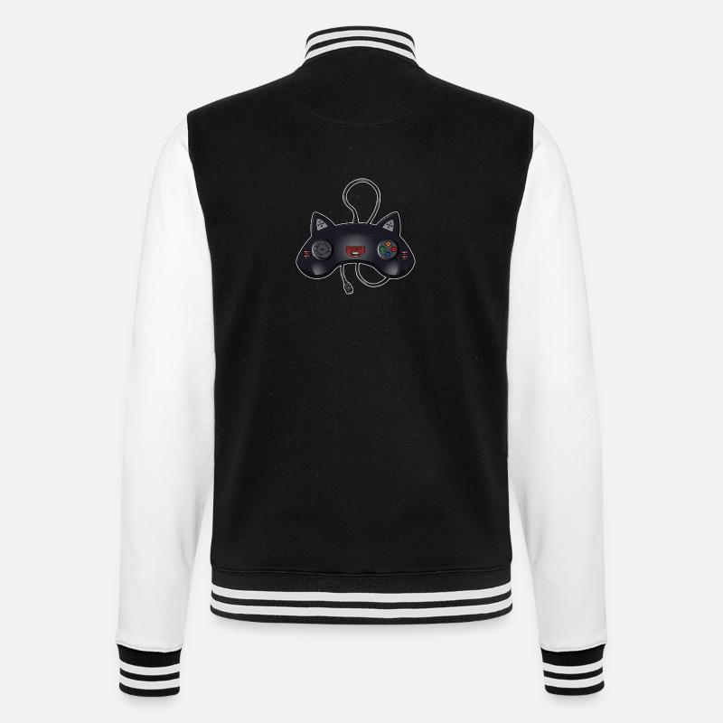 Cat Joystick - College Sweat Jacket - black/white