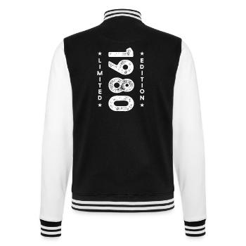 43e anniversaire Hommes Millésime 1980 Rétro - Veste Teddy - noir/blanc - Dos - Marisol (170cm)