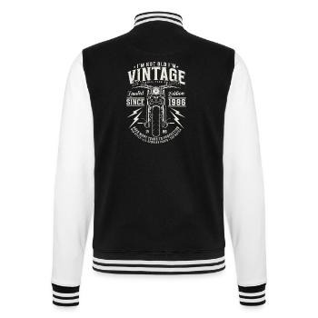 1986 Jahrgang Geburtstag Vintage Motorrad - College-Sweatjacke - Schwarz/Weiß - Hinten - Marisol (170cm)