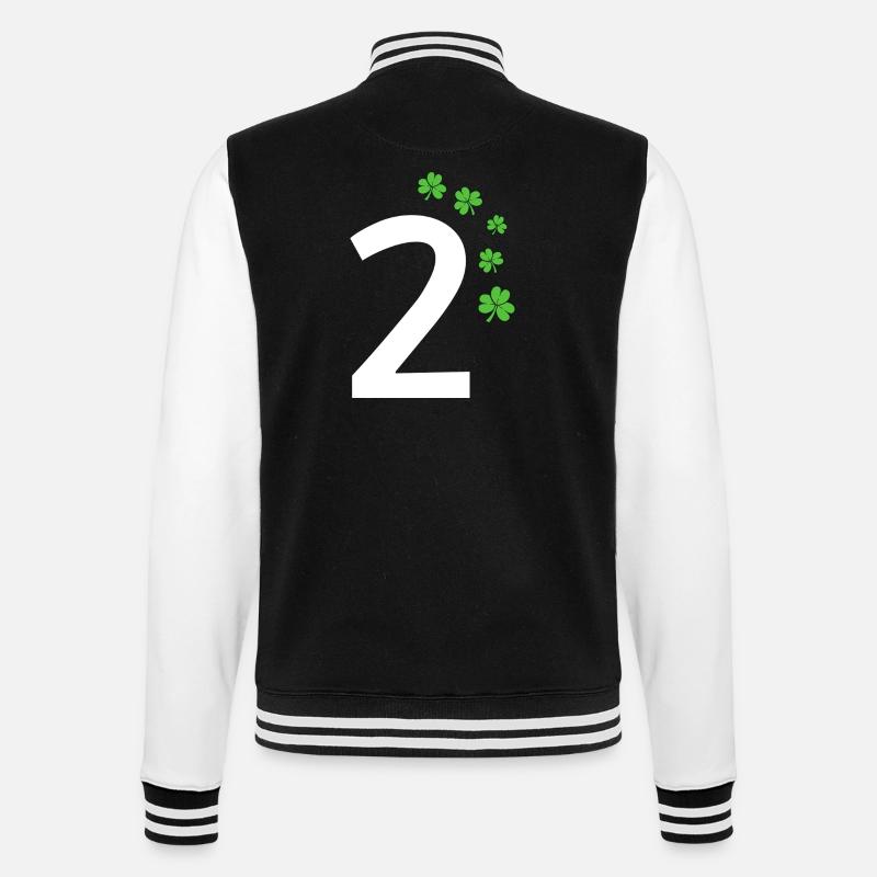 2 - College-Sweatjacke - Schwarz/Weiß