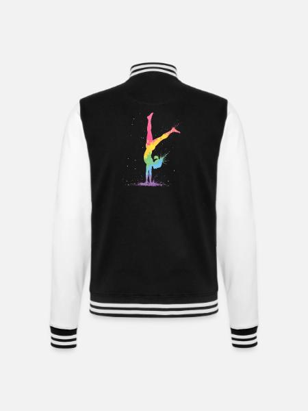 Gymnastik Herzschlag - Turnerin - College-Sweatjacke - Schwarz/Weiß