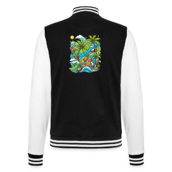 Modèle de vacances tropicales - Veste Teddy - noir/blanc - Dos - Marisol (170cm)